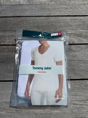 Tommy John Cotton Basics Deep V-Neck Undershirt 2-Pack White XXL NWT